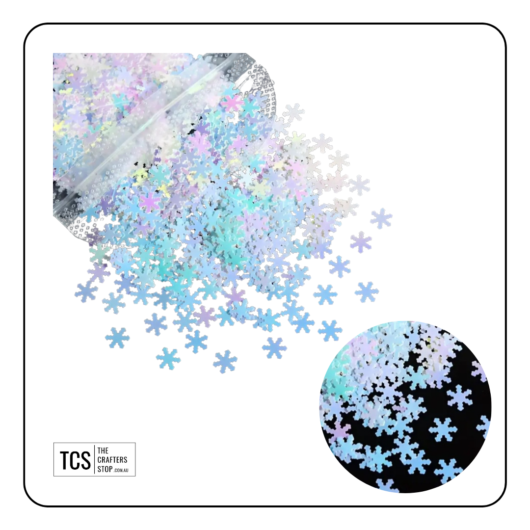 Iridescent Snowflake Scatter Embellishments