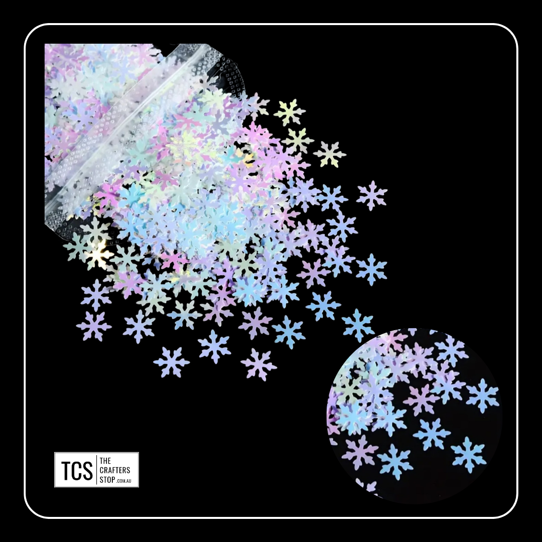 Iridescent Snowflake Scatter Embellishments