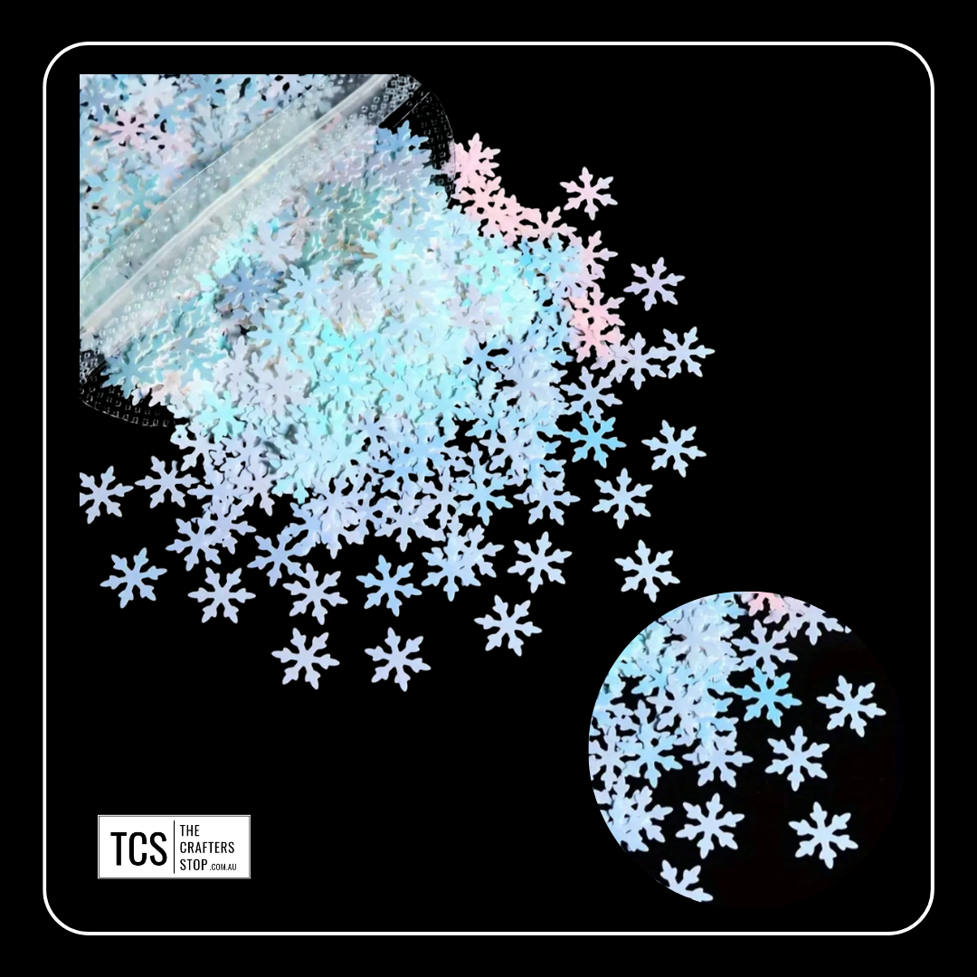 Iridescent Snowflake Scatter Embellishments