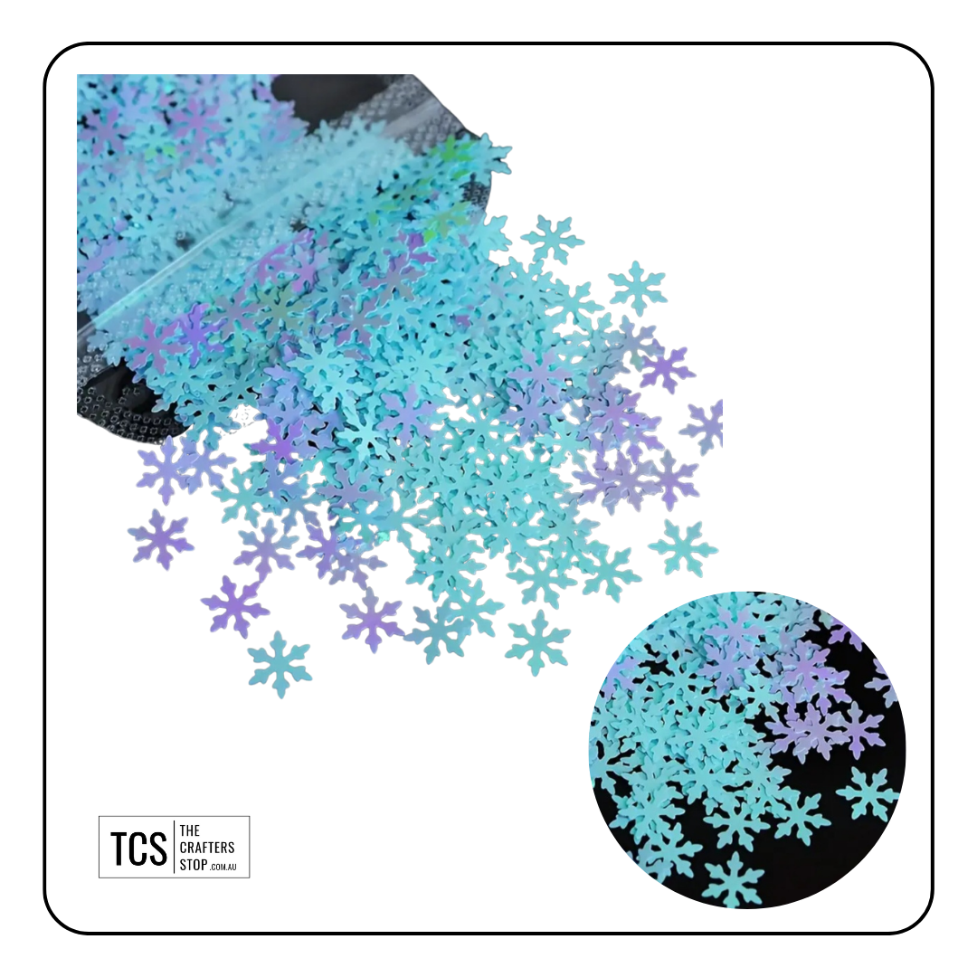 Iridescent Snowflake Scatter Embellishments