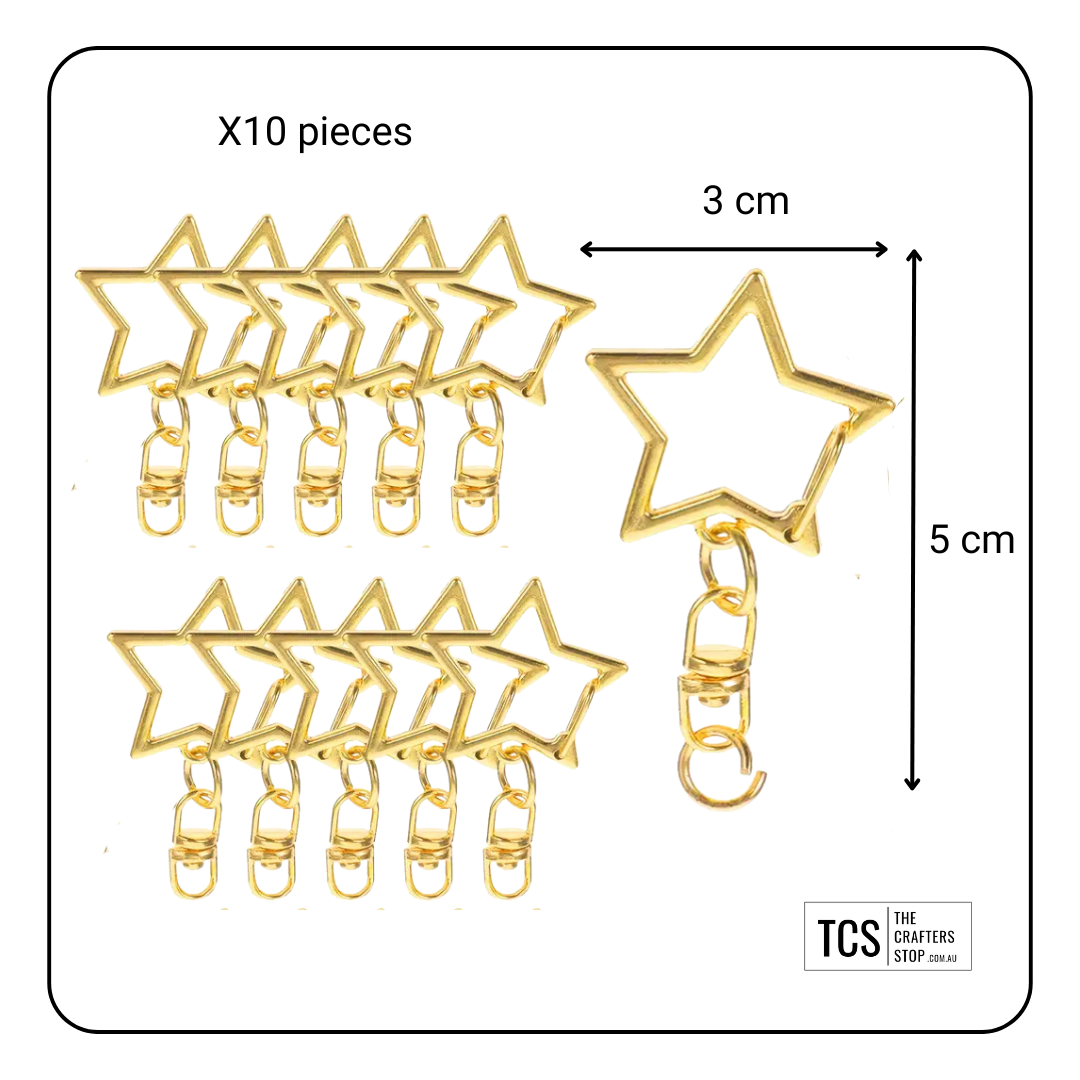 Star Keyring Chain and Split rings (X10 Pack)