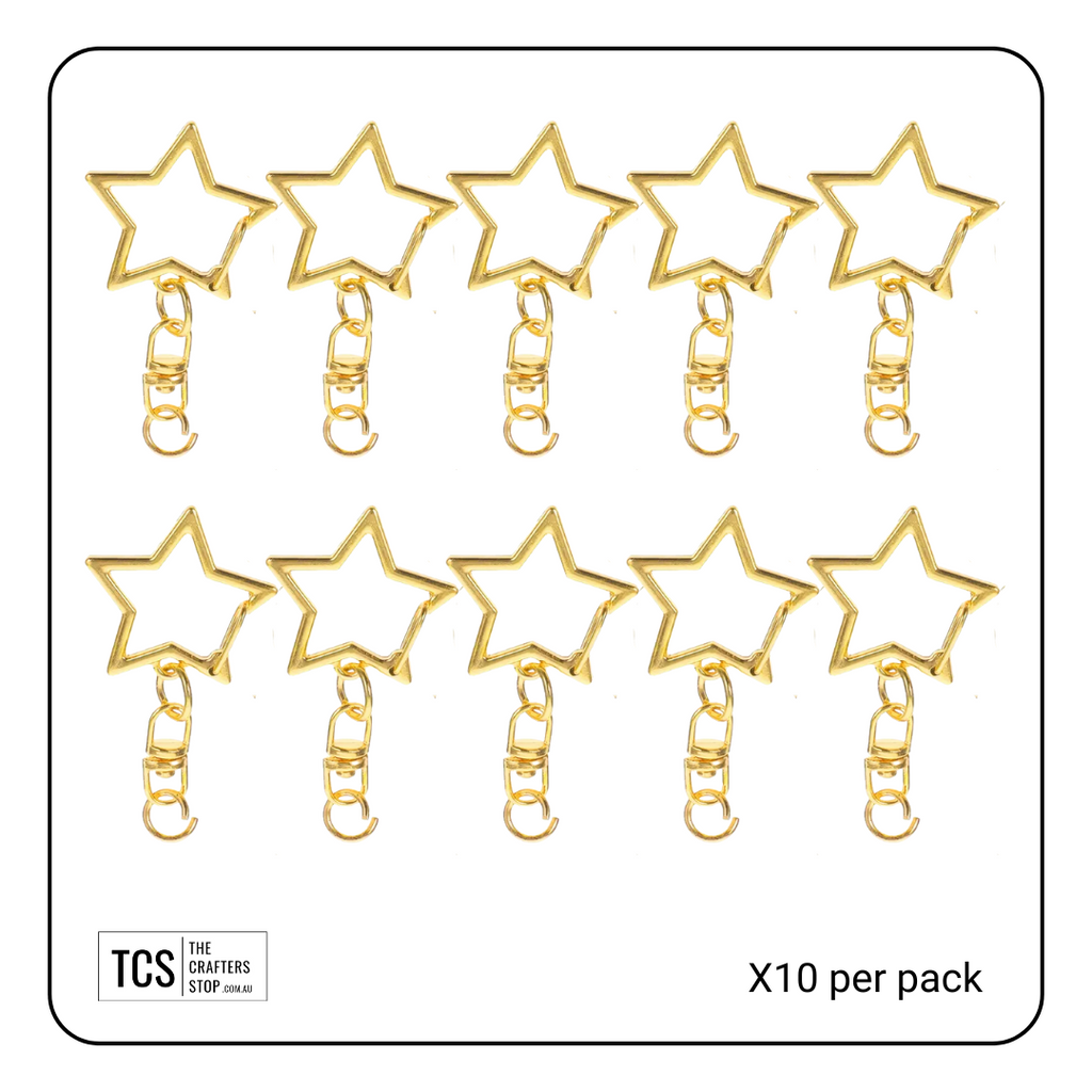 Star Keyring Chain and Split rings (X10 Pack)