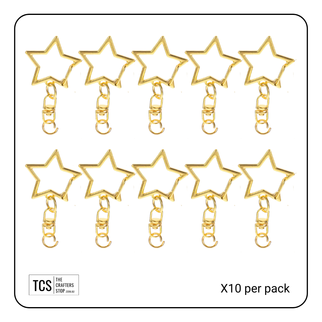 Star Keyring Chain and Split rings (X10 Pack)