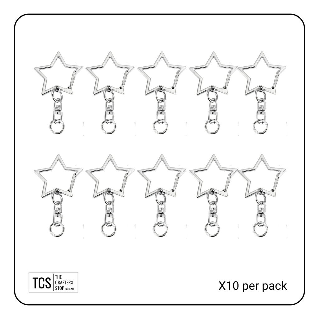Star Keyring Chain and Split rings (X10 Pack)