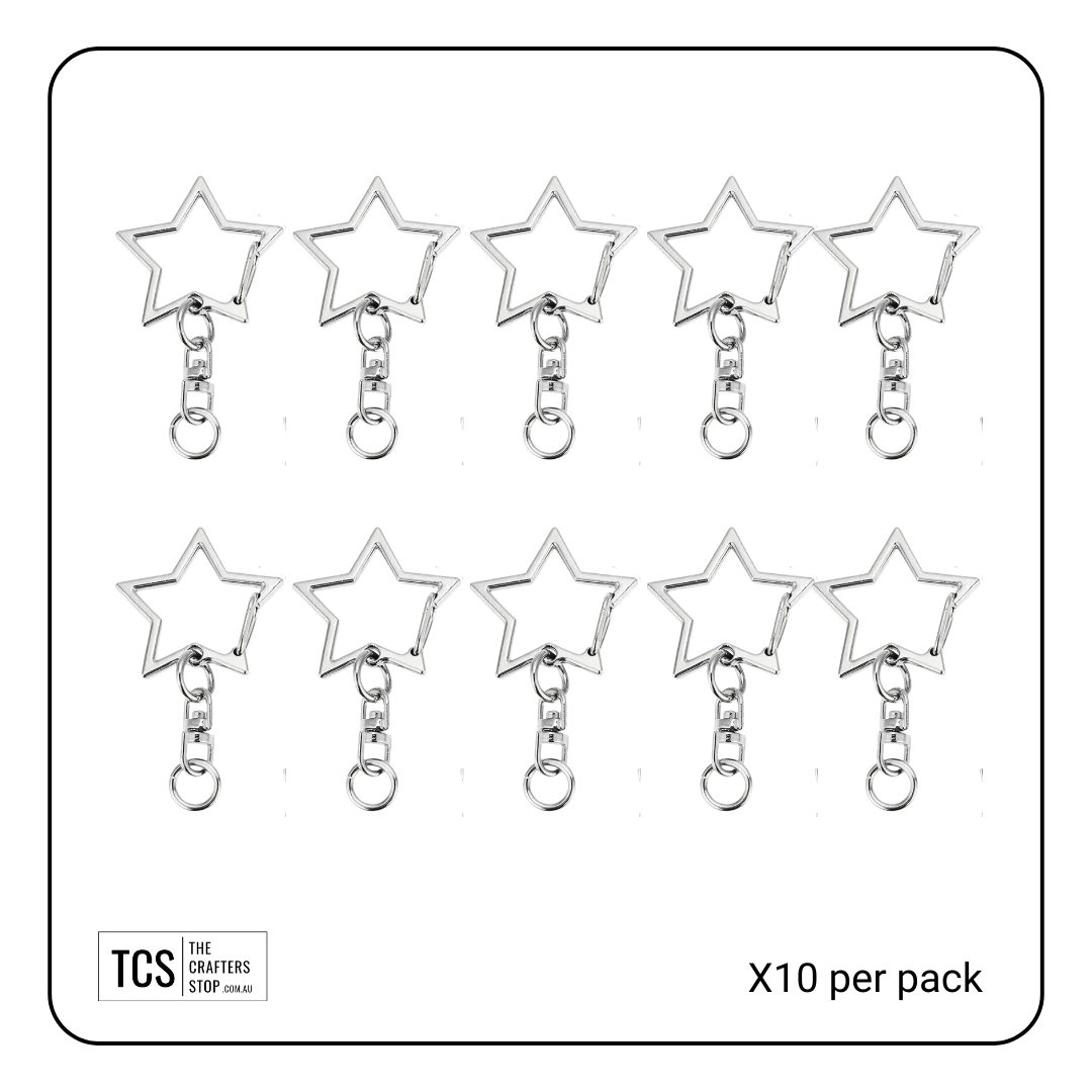 Star Keyring Chain and Split rings (X10 Pack)