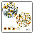 Ceramic Sunflower Beads - 2 Sizes mixed