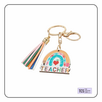 Teachers Rainbow Tassel Keyring