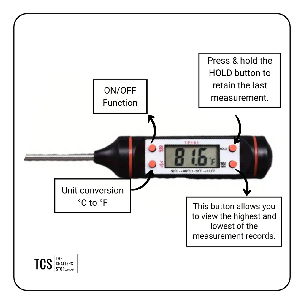 Instant Read Thermometer for Resin