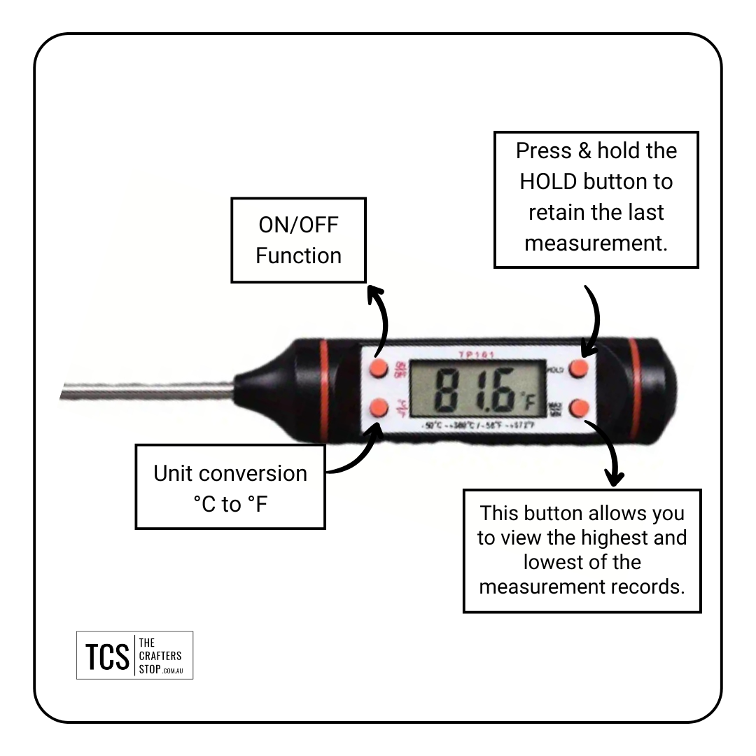 Instant Read Thermometer for Resin