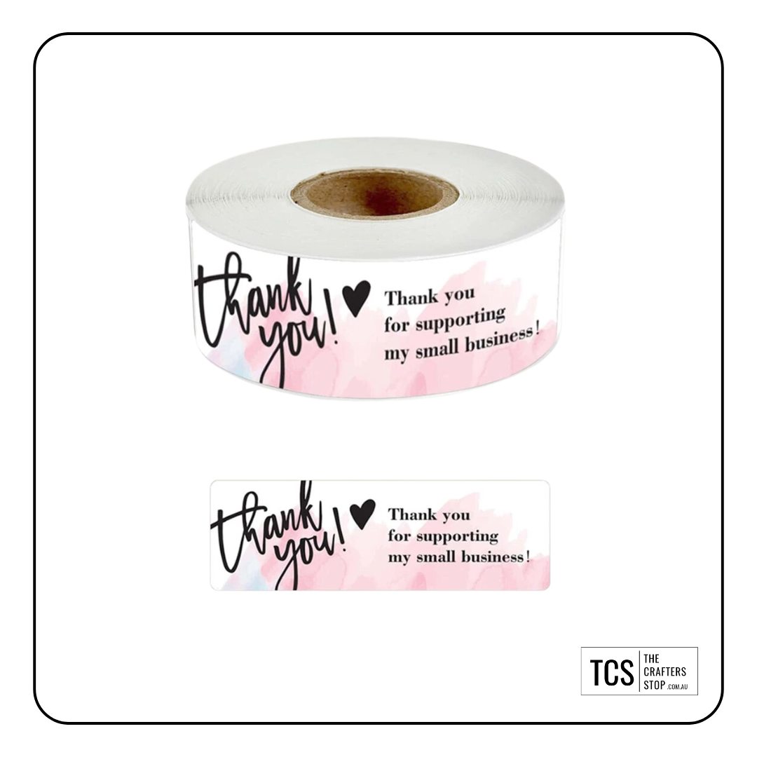 Rectangle Thank You Business Sticker Roll (5 Designs)