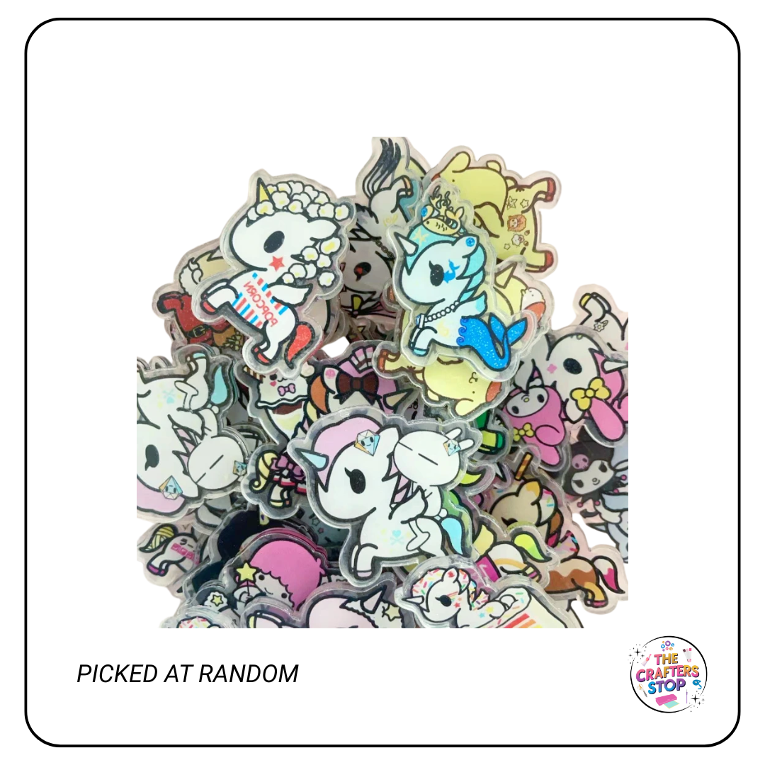 Acrylic Tokidoki Unicorno Embellishments - Mixed