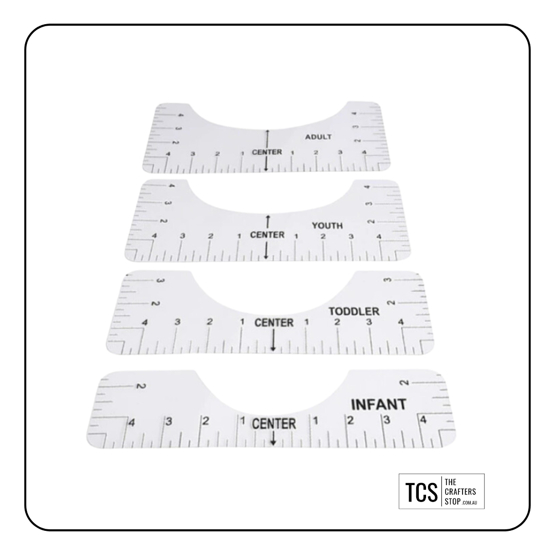 HTV T-Shirt Alignment Tool Set (4pcs) - 4 Colours available