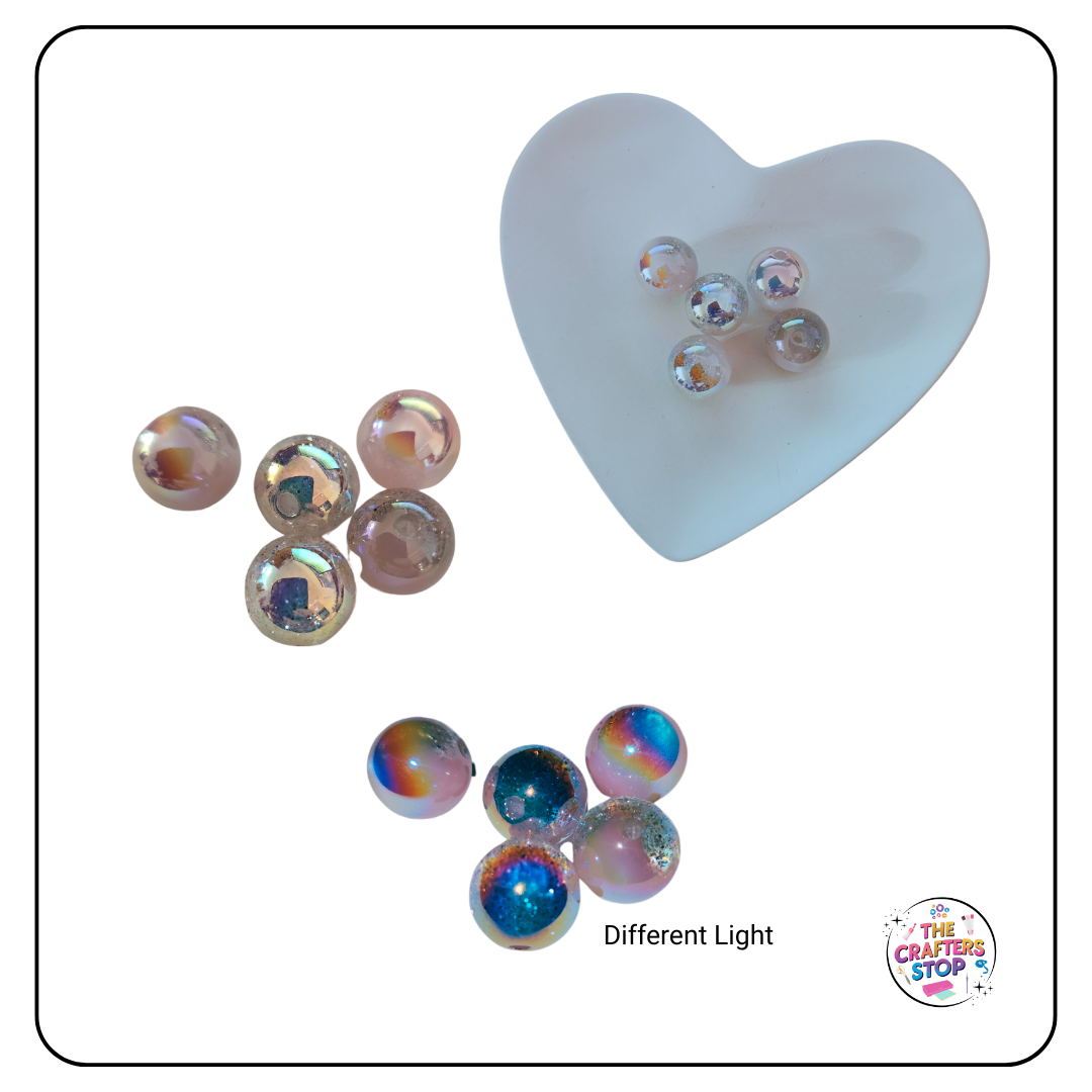 Large Acrylic Iridescent Beads - Perfect for DIY Pens