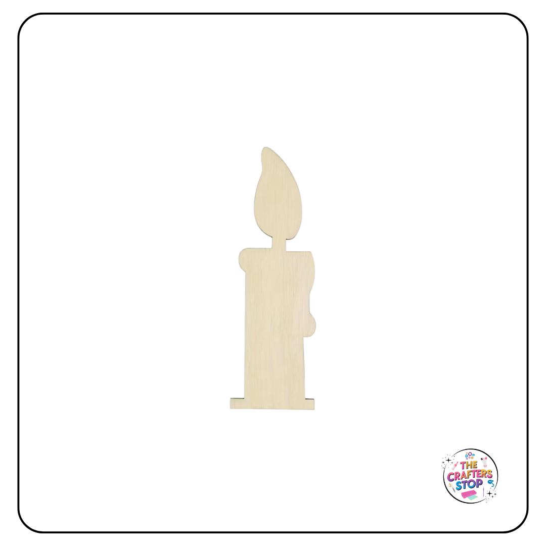 Wooden Candle Cutout X2 pcs