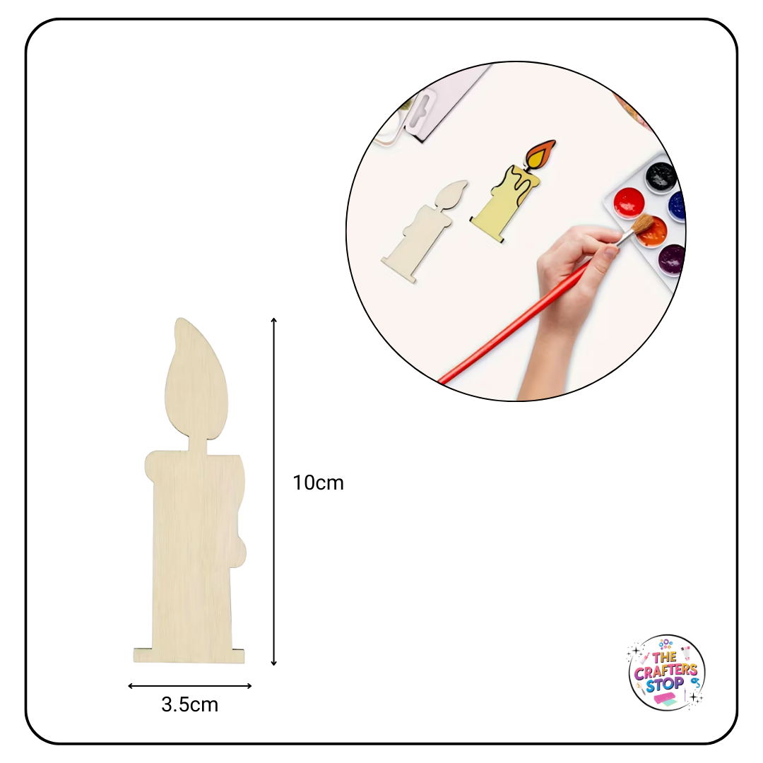 Wooden Candle Cutout X2 pcs