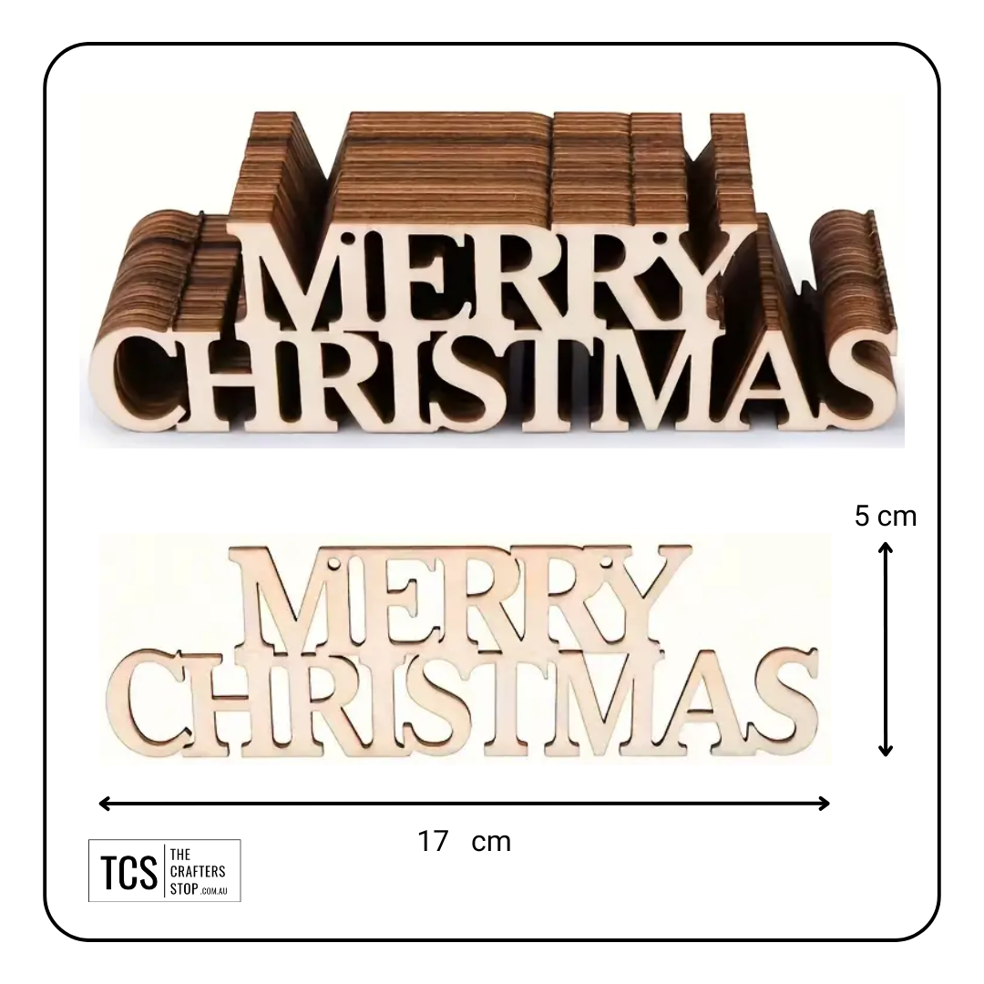 Wooden Merry Christmas Cutouts