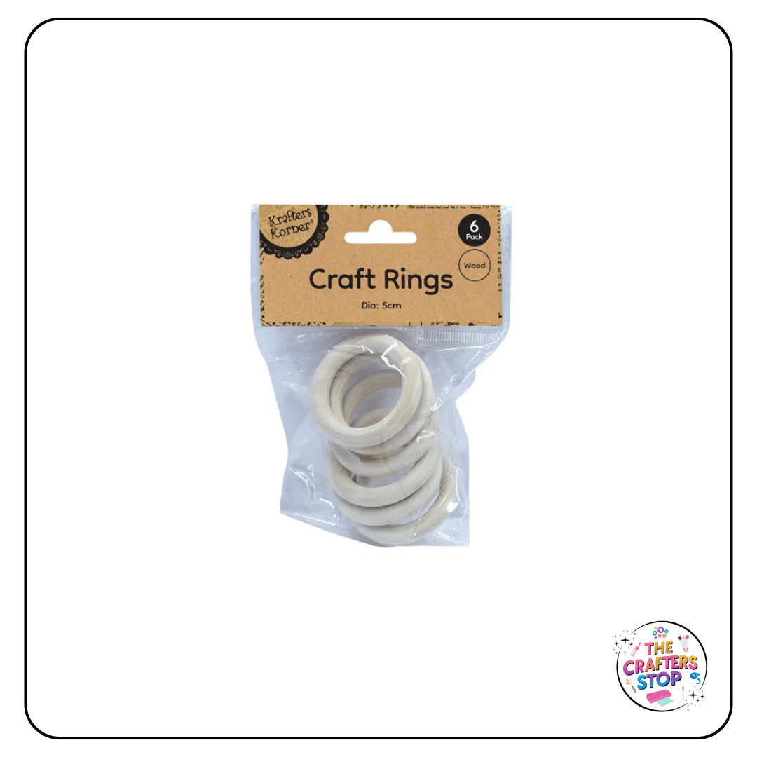 Wooden Craft Rings - 2 Sizes
