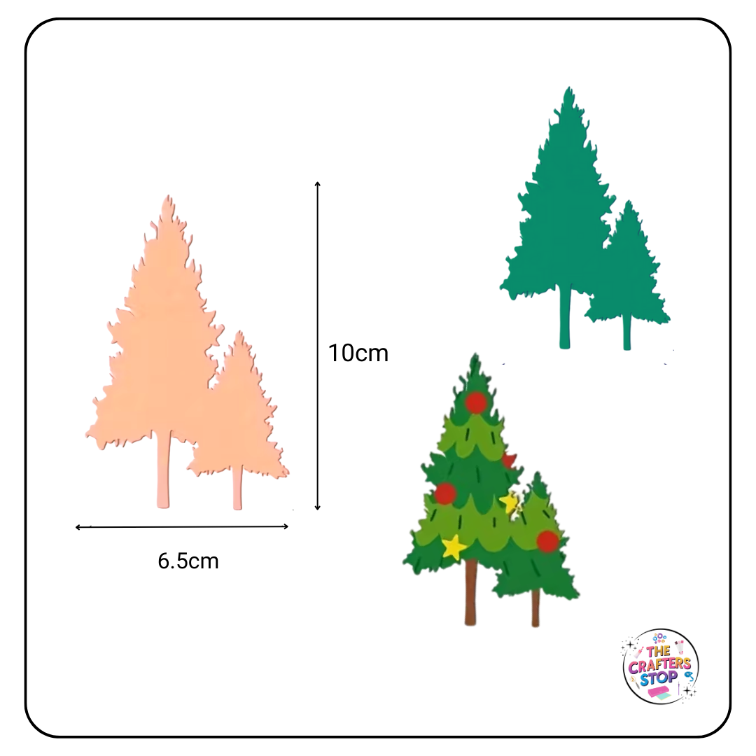 Christmas Wooden Shapes - Double Tree