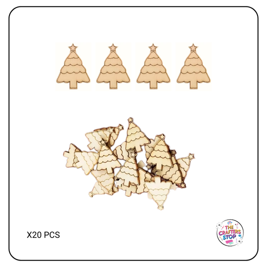 Wooden Christmas Tree Shapes (X20pcs)