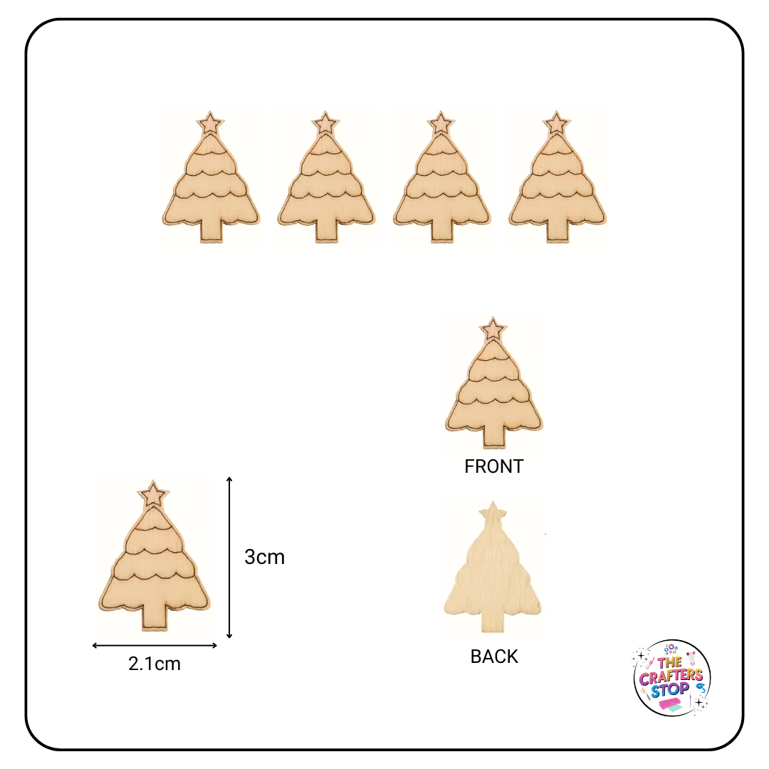 Wooden Christmas Tree Shapes (X20pcs)