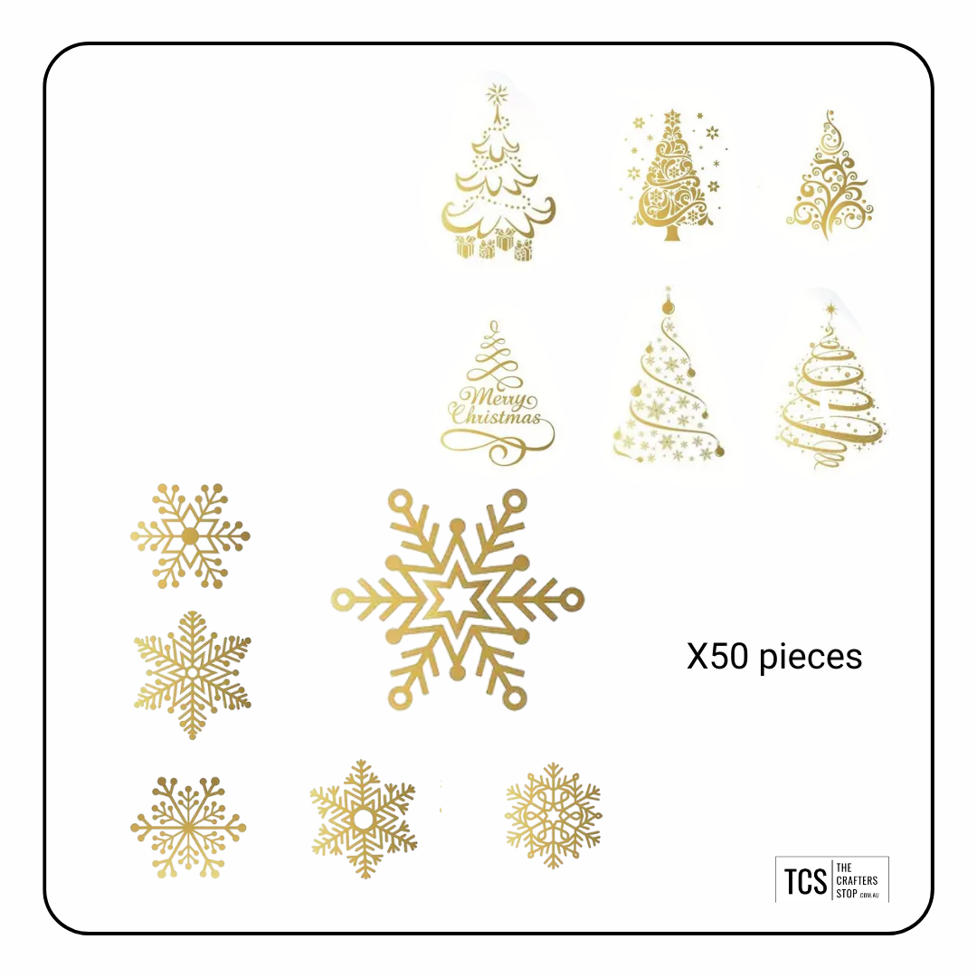Christmas Gold Foil Scrapbooking Stickers
