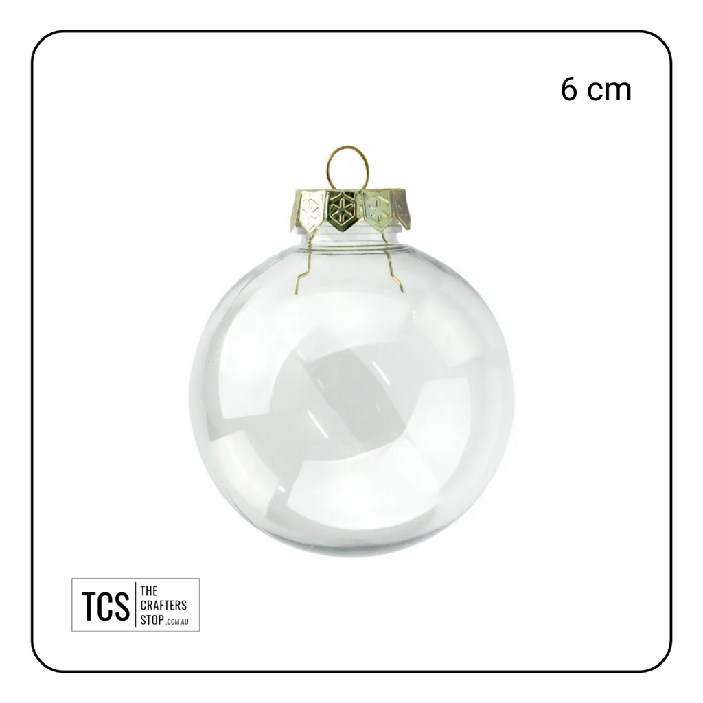 8cm Clear Christmas Baubles