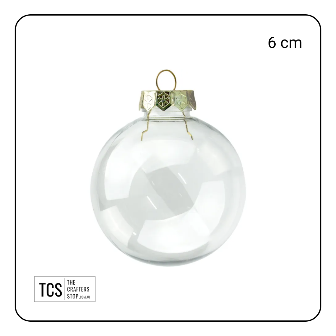 8cm or 6cm Clear Christmas Baubles (PRE-ORDER)