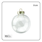 8cm Clear Christmas Baubles