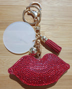 Fabric Heart Shaped Keyring with Acrylic Disc Blank