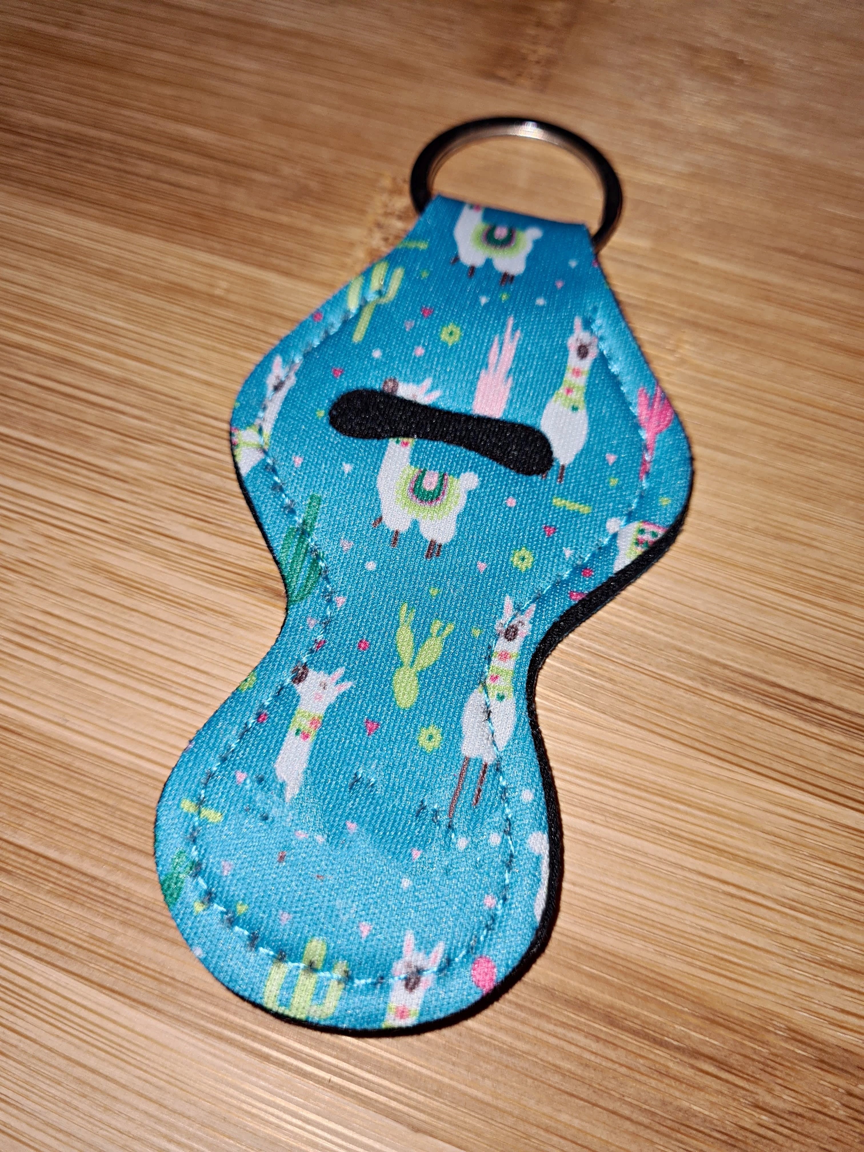 Neoprene Chap Stick or Lip Balm Holders with Keyring