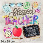 Teacher Themed Ready Made DTF Iron On Transfers