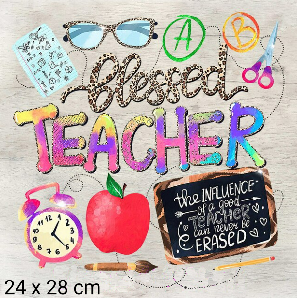 Teacher Themed Ready Made DTF Iron On Transfers