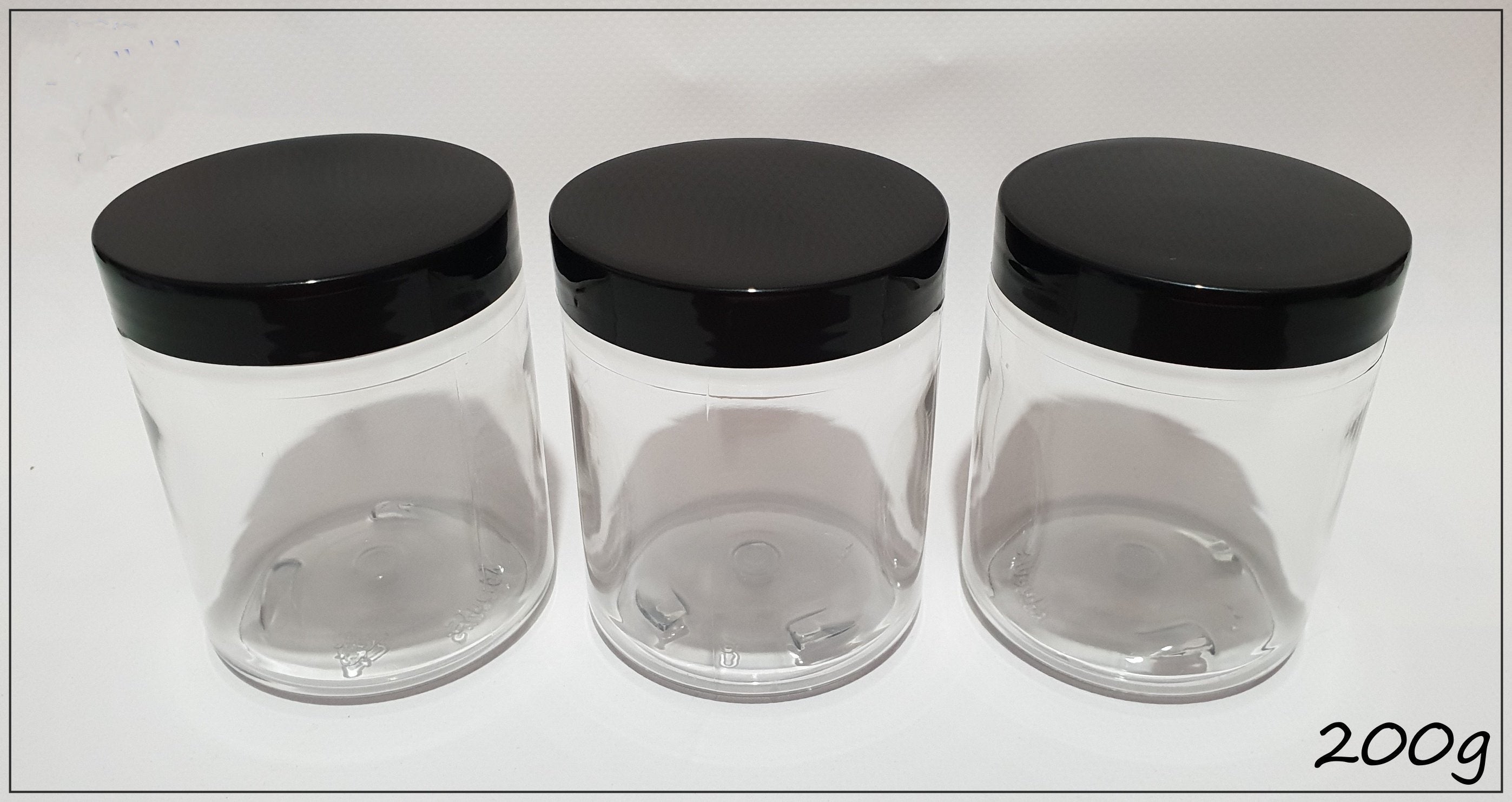 Clear Tall 200g Plastic Jars