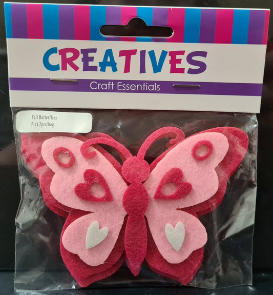 3D Fabric Felt Butterflies (2 Pack)