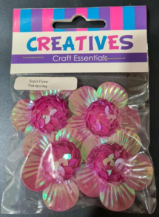 3D Sequin Flowers (4 Pack)