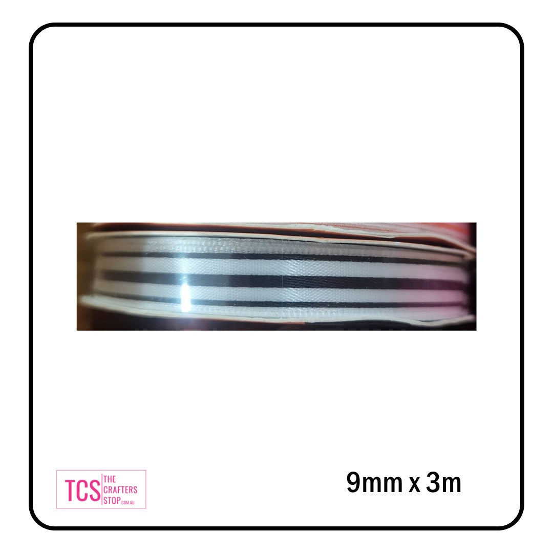 Stripped Decorative Craft Ribbon - 3m