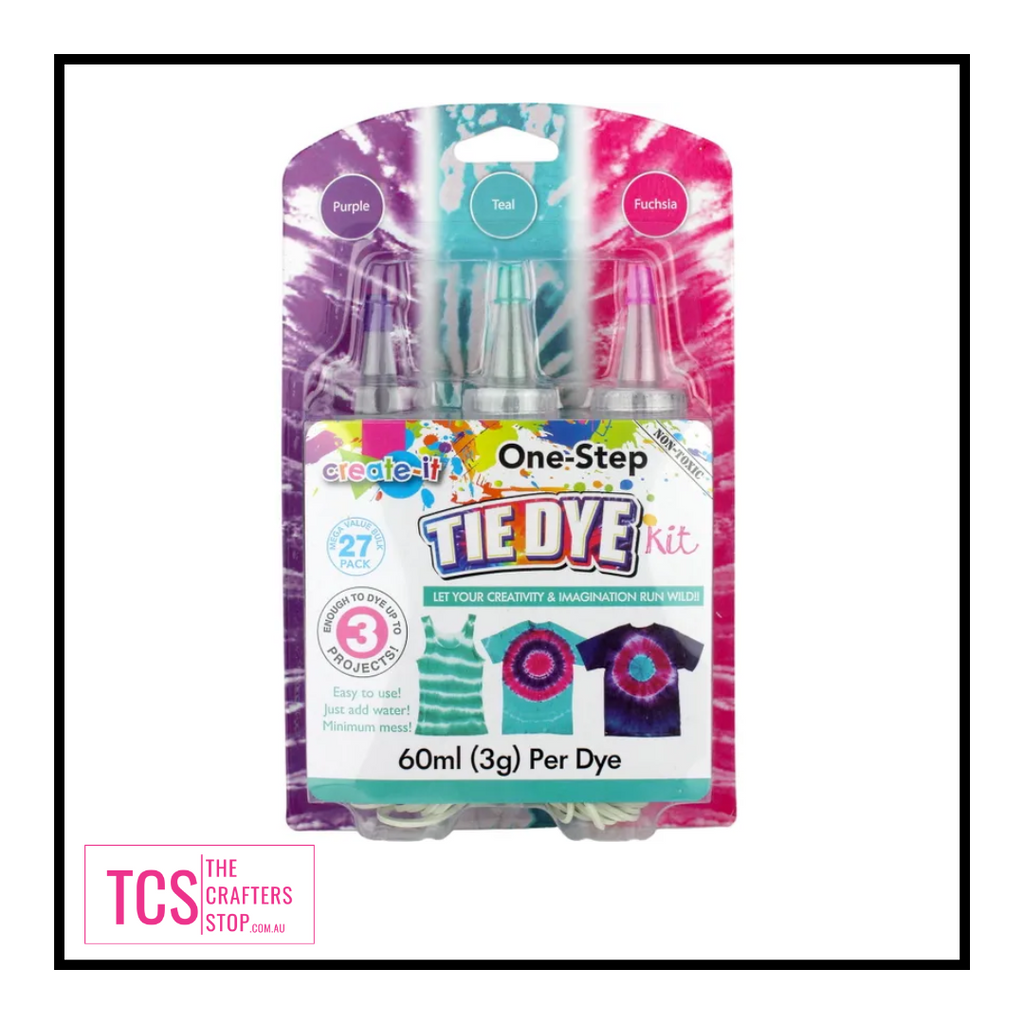 Tie Dye Kit - 3 Colours (Purple/Teal/Fuchsia)