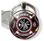 Metal/Glass Fire Fighter Keyring