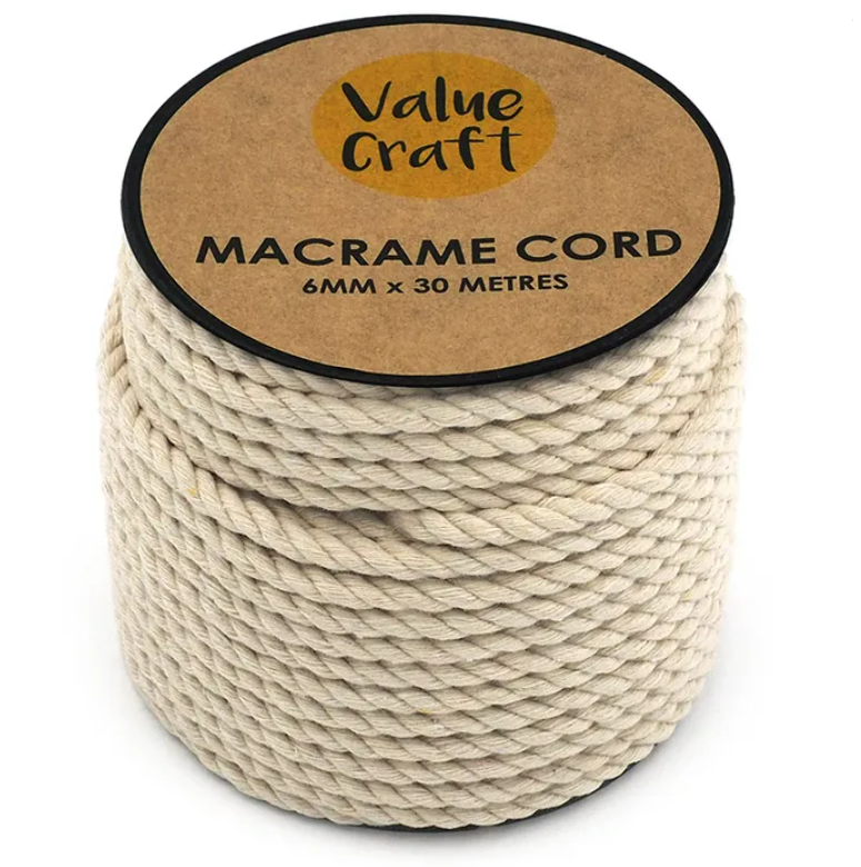 Natural/White Macramé Cord - 2 Sizes