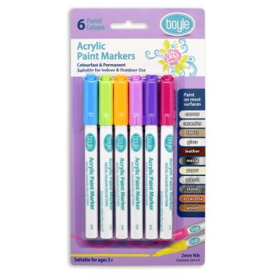 Boyle Acrylic Paint Markers - 6pk (2 Different Sets)