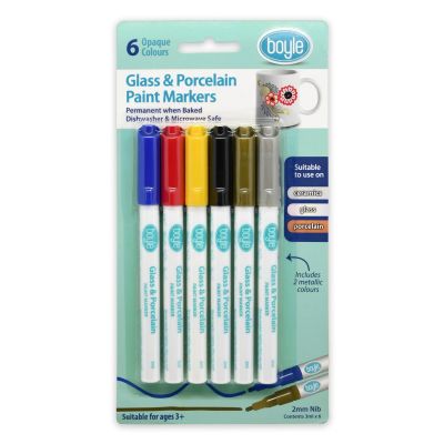 Glass and Porcelain Markers (6 Pack)