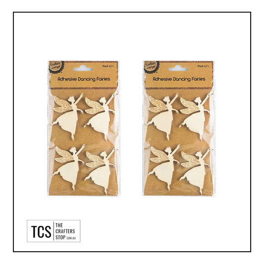 Adhesive Wooden Dancing Fairy Embellishment