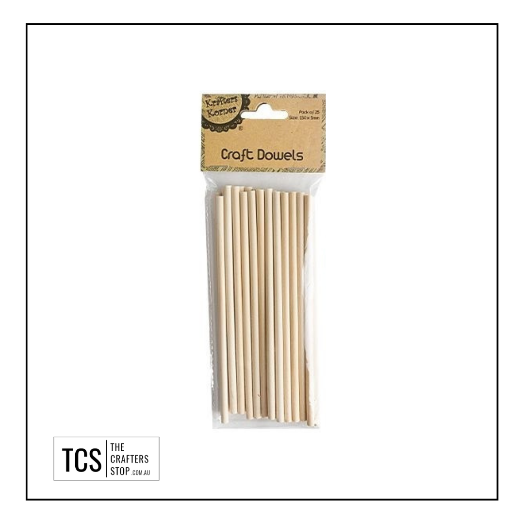 Craft Wooden Dowels 14.8cms