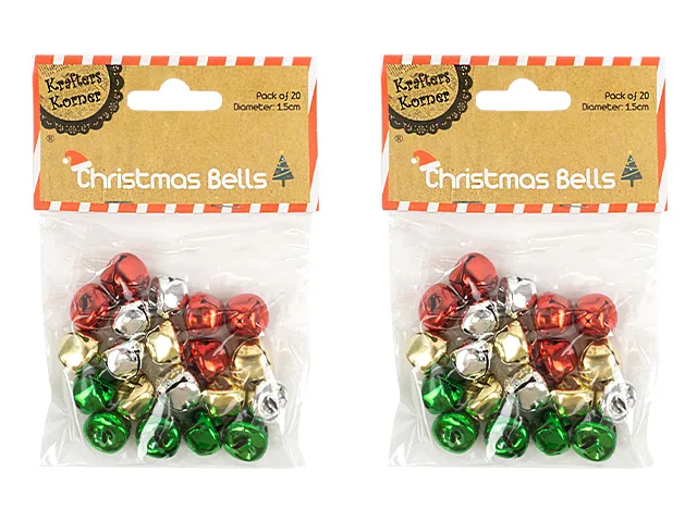 Coloured Christmas Sleigh Bells (Assorted Pack)