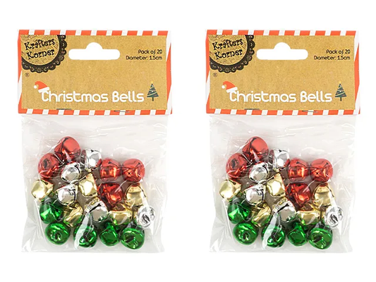 Coloured Christmas Sleigh Bells (Assorted Pack)