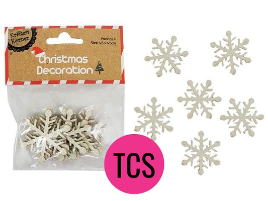 Christmas Wooden Snowflake Embellishments