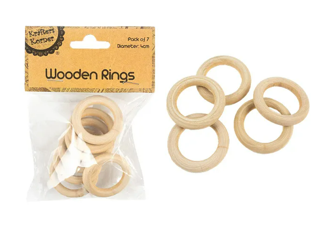 Wooden Craft Rings - 2 Sizes