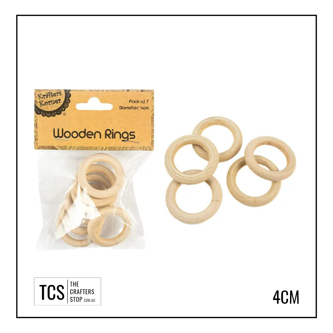 Wooden Craft Rings - 2 Sizes