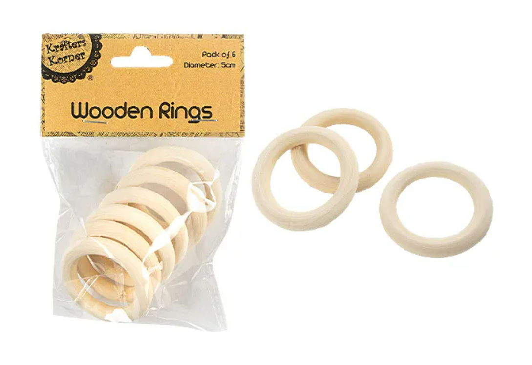 Wooden Craft Rings - 2 Sizes