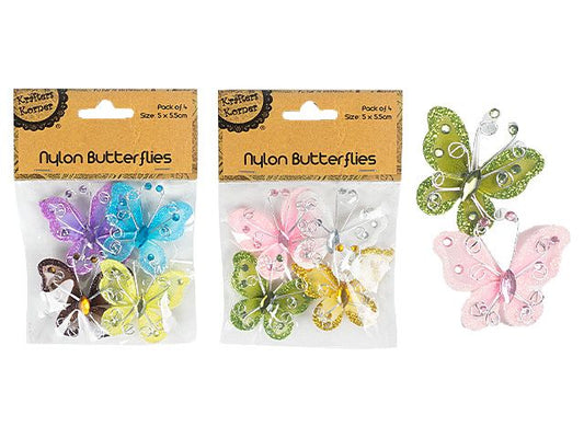 Soft Nylon Butterfly Embellishments